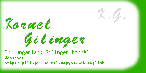 kornel gilinger business card